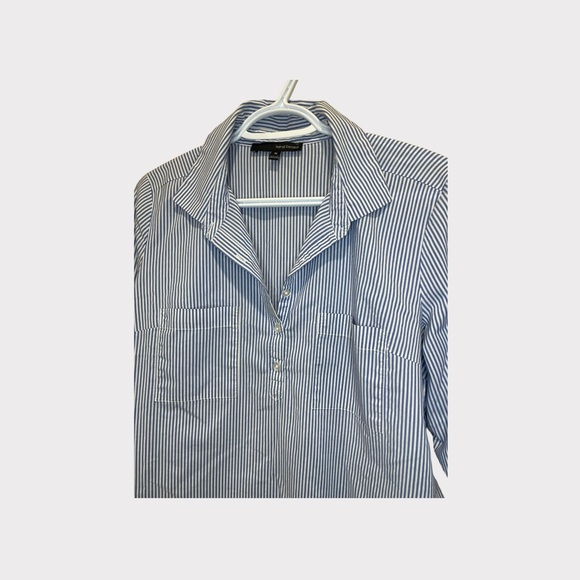 Harvé Benard Boyfriend Style Half Button Down | M | - Picture 4 of 5